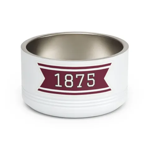 Alabama A&M 1875 Maroon & White Pet Bowl — front view