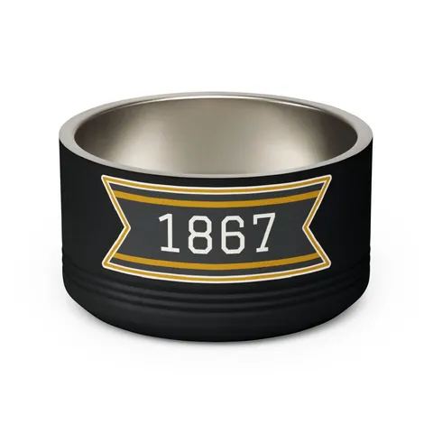 Alabama State 1867 Black & Gold Pet Bowl — back view
