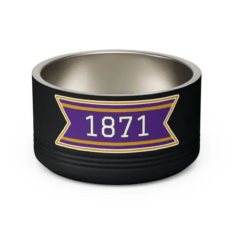 Alcorn 1871 Purple & Gold Academic Pet Bowl — back view