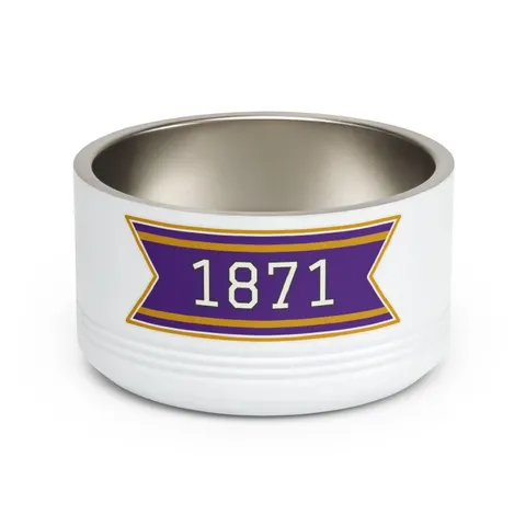 Alcorn 1871 Purple & Gold Academic Pet Bowl — front view