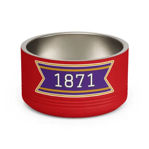 Alcorn 1871 Purple & Gold Academic Pet Bowl — front view