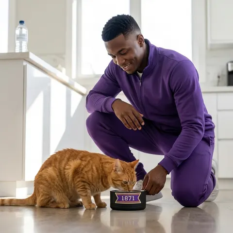 Alcorn 1871 Purple & Gold Academic Pet Bowl
