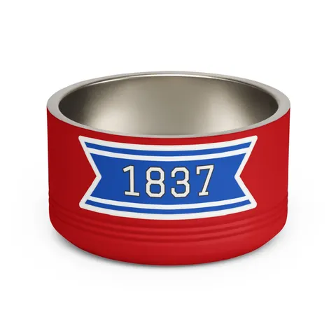 Cheyney 1837 Blue & White Pet Bowl — front view