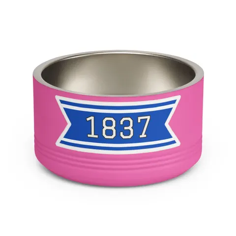 Cheyney 1837 Blue & White Pet Bowl — front view