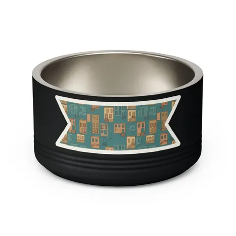 Baltimore Rowhouse Stoops Pet Bowl — back view
