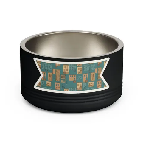 Baltimore Rowhouse Stoops Pet Bowl — front view