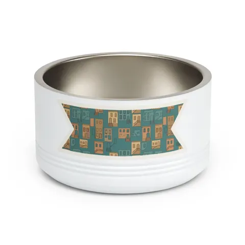 Baltimore Rowhouse Stoops Pet Bowl — front view