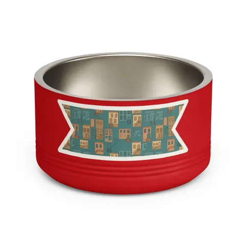 Baltimore Rowhouse Stoops Pet Bowl — front view