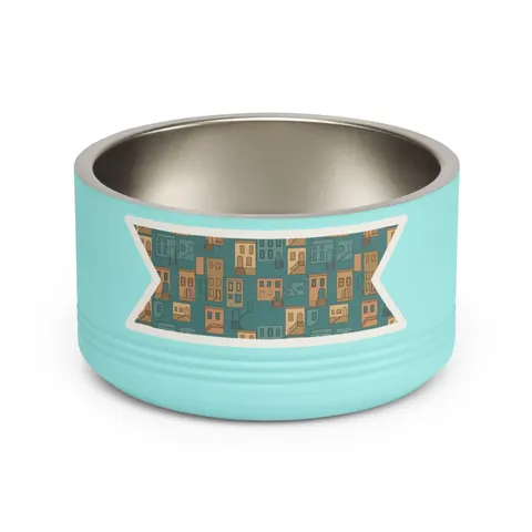 Baltimore Rowhouse Stoops Pet Bowl — front view