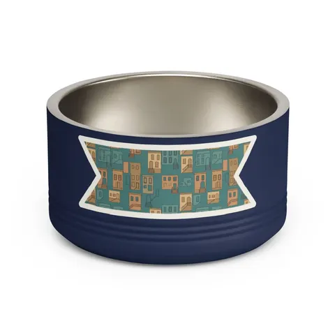 Baltimore Rowhouse Stoops Pet Bowl — front view