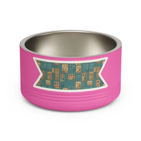 Baltimore Rowhouse Stoops Pet Bowl — front view