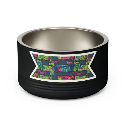 The Bronx Graffiti Train Panels Pet Bowl — back view