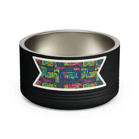 The Bronx Graffiti Train Panels Pet Bowl — front view