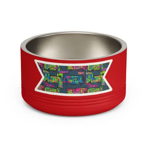 The Bronx Graffiti Train Panels Pet Bowl — front view