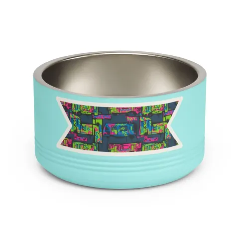 The Bronx Graffiti Train Panels Pet Bowl — front view