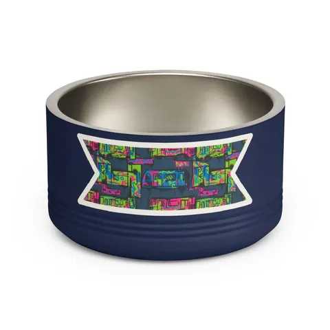 The Bronx Graffiti Train Panels Pet Bowl — front view