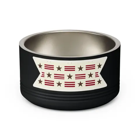 DC Chocolate City Flag Stars Pet Bowl — back view