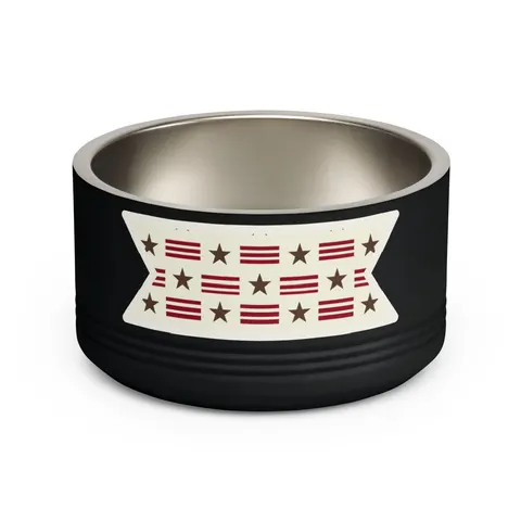 DC Chocolate City Flag Stars Pet Bowl — front view