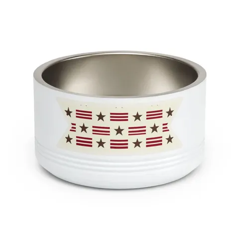 DC Chocolate City Flag Stars Pet Bowl — front view