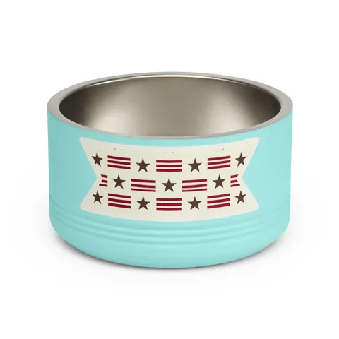 DC Chocolate City Flag Stars Pet Bowl — front view