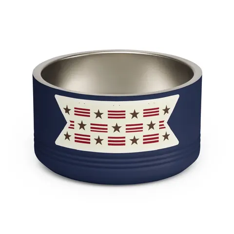 DC Chocolate City Flag Stars Pet Bowl — front view