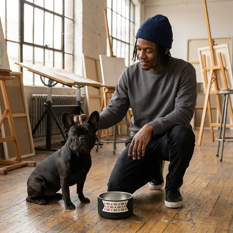 DC Chocolate City Flag Stars Pet Bowl