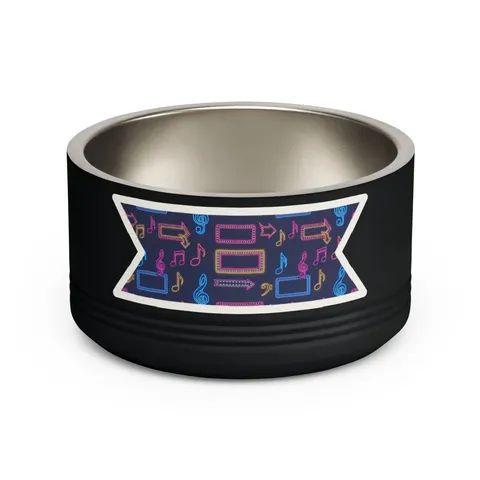 Detroit Motown Neon Pet Bowl — front view