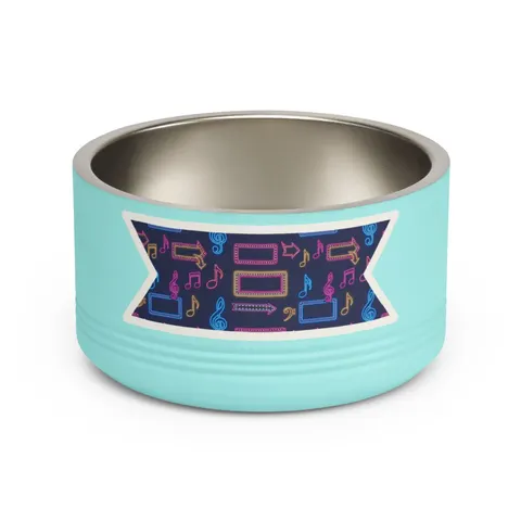 Detroit Motown Neon Pet Bowl — front view