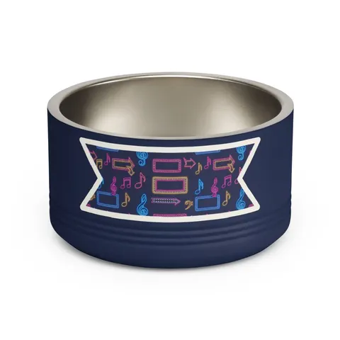 Detroit Motown Neon Pet Bowl — front view