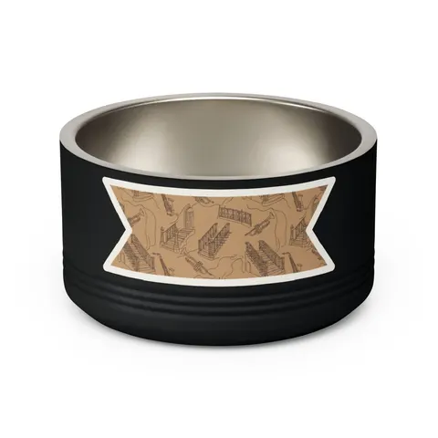 Harlem Brownstone Jazz Lines Pet Bowl — back view