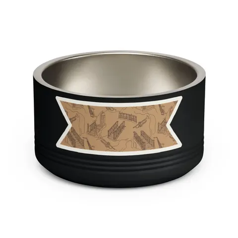 Harlem Brownstone Jazz Lines Pet Bowl — front view