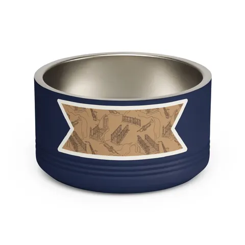 Harlem Brownstone Jazz Lines Pet Bowl — front view