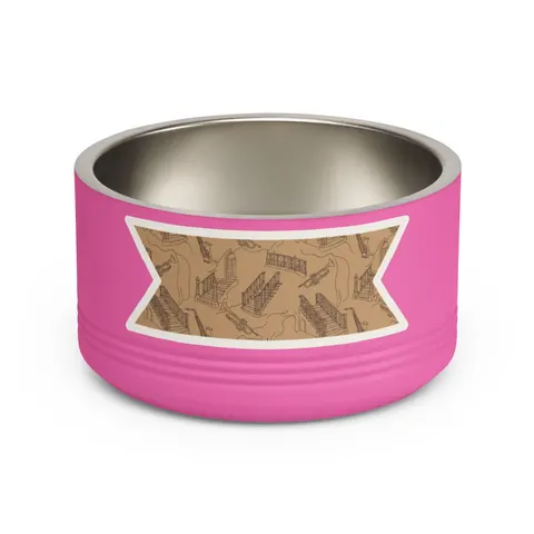 Harlem Brownstone Jazz Lines Pet Bowl — front view
