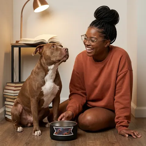 Compton Palm Tree Shadows Pet Bowl