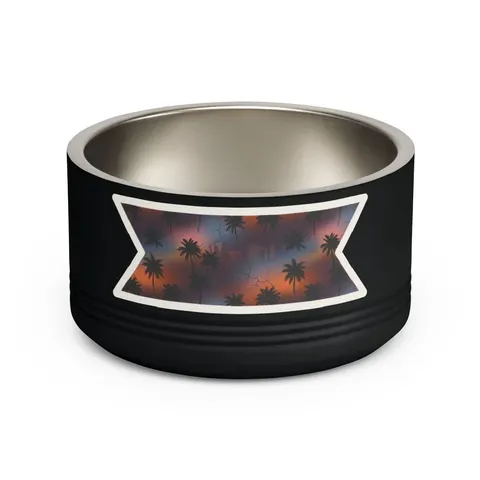 Compton Palm Tree Shadows Pet Bowl — front view