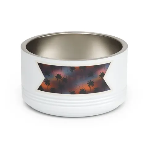 Compton Palm Tree Shadows Pet Bowl — front view