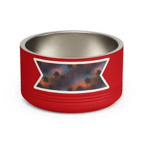 Compton Palm Tree Shadows Pet Bowl — front view