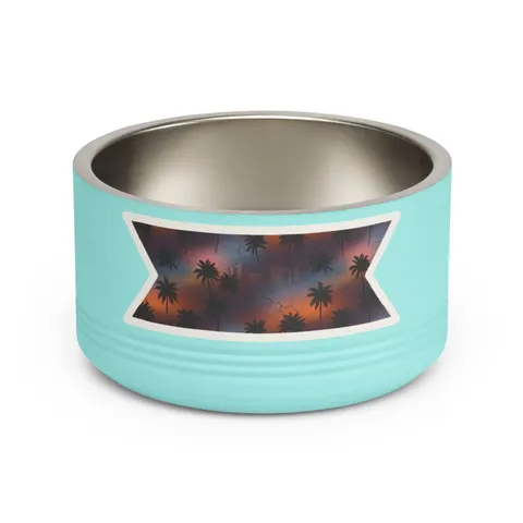 Compton Palm Tree Shadows Pet Bowl — front view