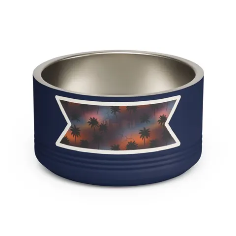 Compton Palm Tree Shadows Pet Bowl — front view