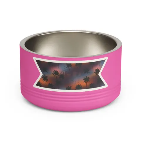 Compton Palm Tree Shadows Pet Bowl — front view