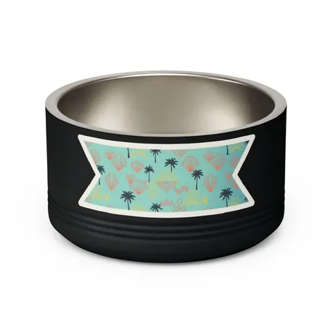 Miami Overtown Pastel Nights Pet Bowl — back view