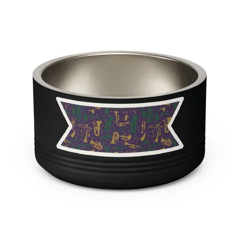 New Orleans Treme Brass Band Pet Bowl — back view