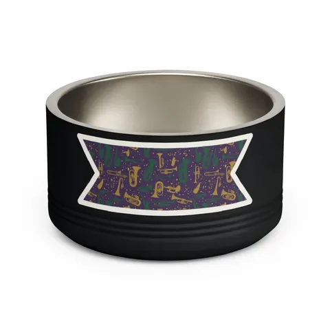 New Orleans Treme Brass Band Pet Bowl — front view