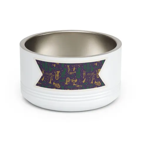New Orleans Treme Brass Band Pet Bowl — front view