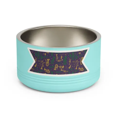 New Orleans Treme Brass Band Pet Bowl — front view