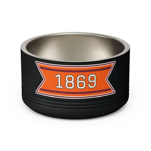 Claflin 1869 Orange & Maroon Pet Bowl — back view