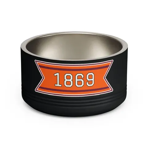 Claflin 1869 Orange & Maroon Pet Bowl — front view