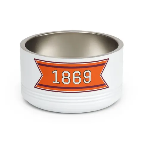 Claflin 1869 Orange & Maroon Pet Bowl — front view