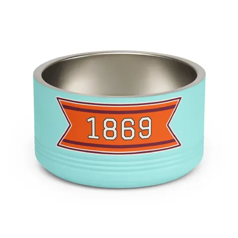 Claflin 1869 Orange & Maroon Pet Bowl — front view