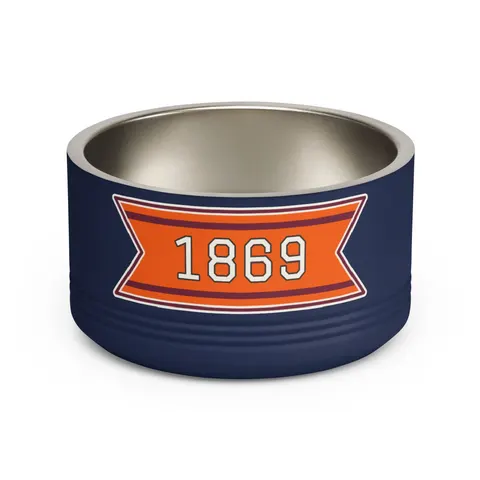 Claflin 1869 Orange & Maroon Pet Bowl — front view